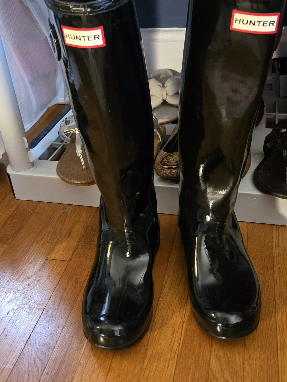 Hunter Glossy Black Tall Rain Boots